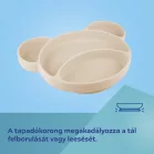 Canpol Babies MEDVÍDEK silikonový dělený talíř s přísavkou 500 ml, 6m+ – krémový