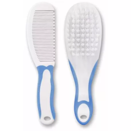 Baby Care sada dětského kartáče a hřebenu – Měsíční modř