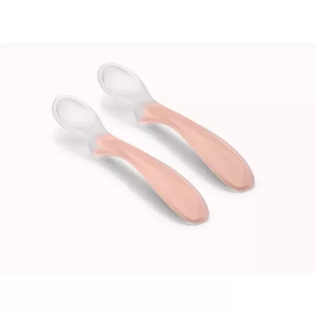 Nuvita Easy Eating 8480 silikonové lžičky, 2 ks – English Rose