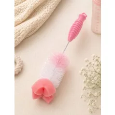   Baby Bruin houbičkový kartáč na čištění kojeneckých lahví – růžový