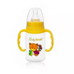   Baby Bruin dětská PP kojenecká láhev s držadly 120 ml - žlutá