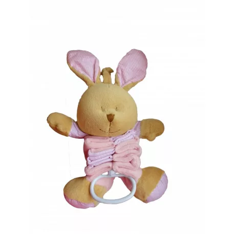 Natahovací hudební zajíček 32 cm – růžový