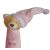 Pískací plyšový macík s čepicí do ruky 13 cm - růžová
