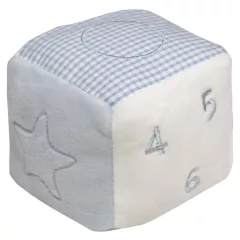   Baby Bruin plyšová chrastící kostka 8 × 8 × 8 cm - modrá