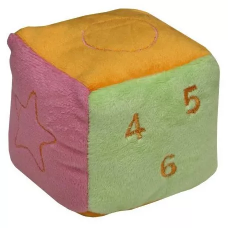 Baby Bruin plyšová chrastící kostka 8 × 8 × 8 cm – barevná
