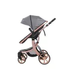 Kočárek Mama Kiddies Sun Grey ELITE v šedé barvě se sportovní sedačkou a nánožníkem.