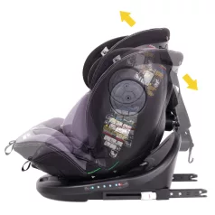   ISOFIX 360° otočná bezpečnostní autosedačka Mama Kiddies iSize Power GT2 (40-150 cm) v tmavě šedé barvě s dárkem – sluneční clonou