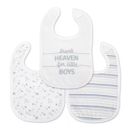 Lorelli Natural textilní bryndáčky / slintáčky na suchý zip, 3 ks – pro chlapce