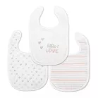 Lorelli Natural textilní bryndáčky / slintáčky na suchý zip, 3 ks – pro holčičky