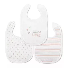   Lorelli Natural textilní bryndáčky / slintáčky na suchý zip, 3 ks – pro holčičky
