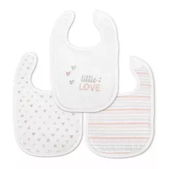   Lorelli Natural textilní bryndáčky / slintáčky na suchý zip, 3 ks – pro holčičky