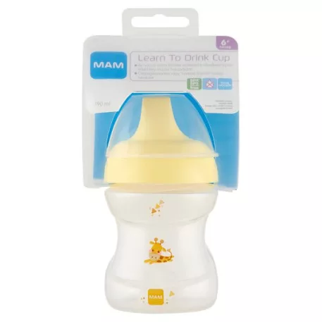 MAM Learn To Drink Cup učicí hrnek 190 ml, 6m+ – žlutý