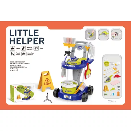 Mama Kiddies® Little Helper úklidová sada – 20 dílů, modrá barva