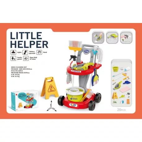 Mama Kiddies® Little Helper úklidová sada – 20 dílů, červená barva