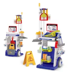   Mama Kiddies® úklidový vozík s vysavačem – modro-bílý