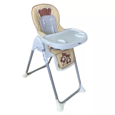 Mama Kiddies® Lylyan multifunkční jídelní židlička v béžové barvě s medvídkovým vzorem + Dárek