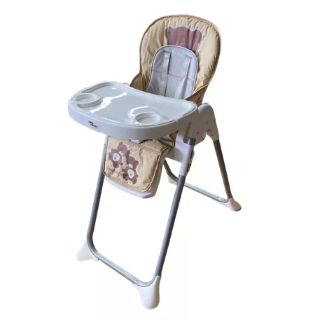 Mama Kiddies® Lylyan multifunkční jídelní židlička v béžové barvě s medvídkovým vzorem + Dárek