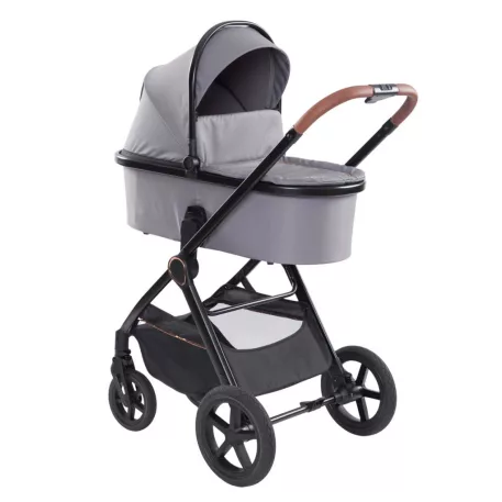 Multifunkční kočárek Mama Kiddies PRIMO v šedé barvě s korbičkou.