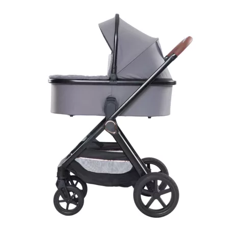 Multifunkční kočárek Mama Kiddies PRIMO v šedé barvě s korbičkou.