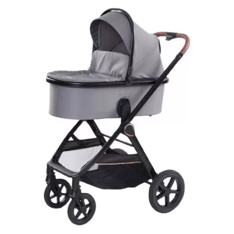 Kočárek Mama Kiddies PRIMO v šedé barvě s nánožníkem.