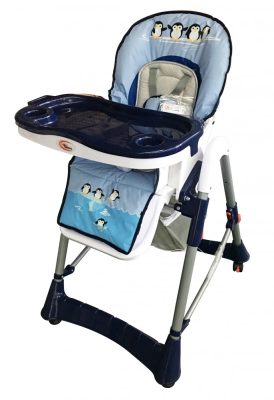 Mama Kiddies ProComfort multifunkčná stolička na kŕmenie modrá  s vzorom tučniak + Darček 