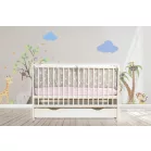 Mama Kiddies® Sofie Dreams 5dílné dětské povlečení s 360° mřížkou Dancing Bunny v šedé barvě