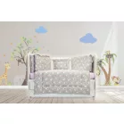 Mama Kiddies® Sofie Dreams 5dílné dětské povlečení s 360° mřížkou Dancing Bunny v šedé barvě