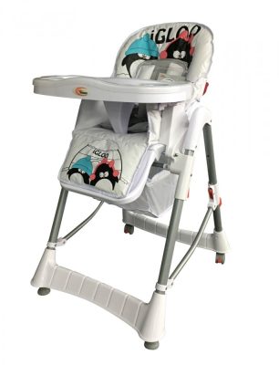 Mama Kiddies ProComfort multifunkčná stolička na kŕmenie biela  s vzorom tučniak + Darček 