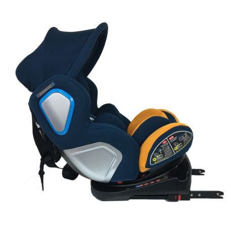 Mama Kiddies Champion dětská bezpečnostní autosedačka s ISOFIX systémem s 360° otáčením, modro-žlutá + dárek clona proti slunci