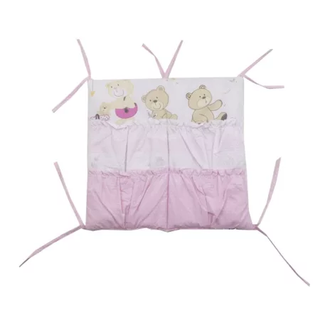 Mama Kiddies® Sofie Dreams závěsný kapsář v růžové barvě- Teddy Play