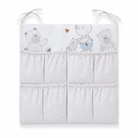 Mama Kiddies® Sofie Dreams závěsný kapsář v šedé barvě – Teddy Play