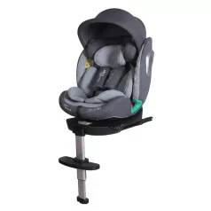   ISOFIX 360° otočná autosedačka Mama Kiddies iSize Journey Extra (40–150 cm) v šedé barvě s opěrnou nohou, + dárek sluneční clona a opěrka nohy
