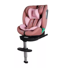   ISOFIX 360° otočná autosedačka Mama Kiddies iSize Journey Extra (40–150 cm) v růžové barvě s opěrnou nohou, + dárek sluneční clona a opěrka nohy