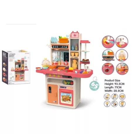 65 kusová Mama Kiddies® KitchenStar set dětská kuchyňka - v růžové barvě