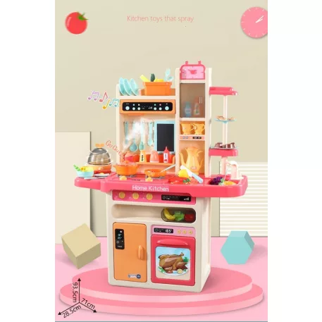 65 kusová Mama Kiddies® KitchenStar set dětská kuchyňka - v růžové barvě