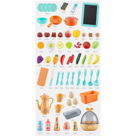 65 kusová Mama Kiddies® KitchenStar set dětská kuchyňka - v růžové barvě
