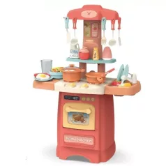  29 kusová Mama Kiddies Effluent Kitchen dětská kuchyňka - v růžové barvě