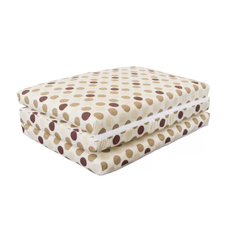Mama Kiddies® Sofie Dreams skládací pěnová matrace 120 × 60 × 5 cm – hnědá s puntíky