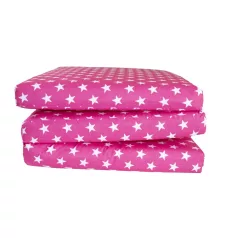   Mama Kiddies® Sofie Dreams skládací pěnová matrace 120 × 60 × 5 cm – růžová s bílými hvězdičkami