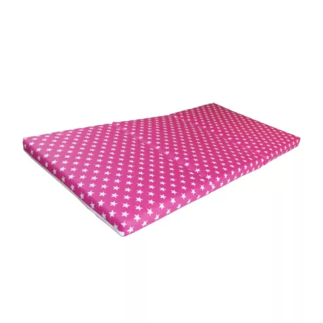 Mama Kiddies® Sofie Dreams skládací pěnová matrace 120 × 60 × 5 cm – růžová s bílými hvězdičkami