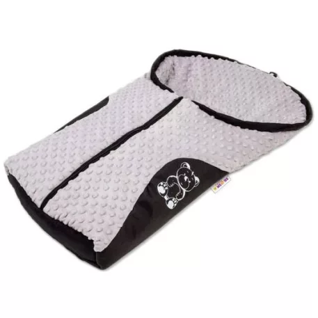 Nellys Baby MINKY fusak – nejen do autosedačky – šedý teddy medvídek