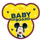 Výstražná cedulka do auta „Dítě v autě“ – Baby on Board, Mickey