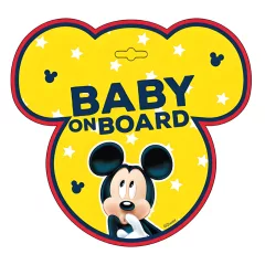   Výstražná cedulka do auta „Dítě v autě“ – Baby on Board, Mickey