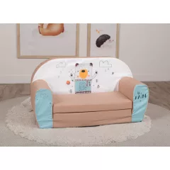   Mama Kiddies® prémiové rozkládací dvojkřeslo pro děti - Bear in the Rain