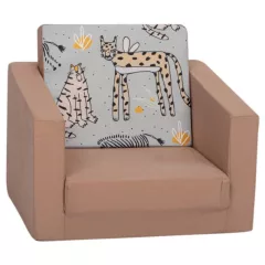   Mama Kiddies® Jednolůžková rozkládací pohovka - Safari on Grey