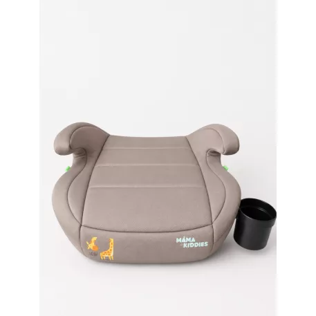 Mama Kiddies® HappyRide i-Size ISOFIX podsedák 125–150 cm – béžový, Giraffe + dárek: držák na nápoj