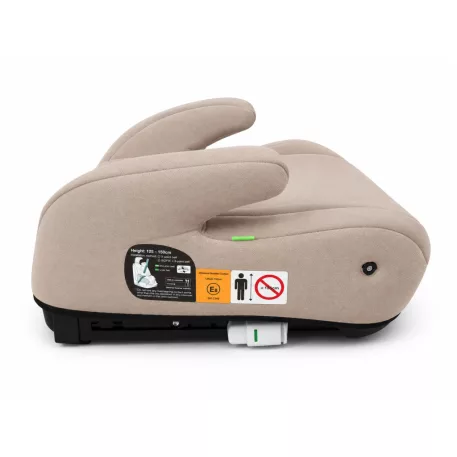 Mama Kiddies® HappyRide i-Size ISOFIX podsedák 125–150 cm – béžový, Giraffe + dárek: držák na nápoj
