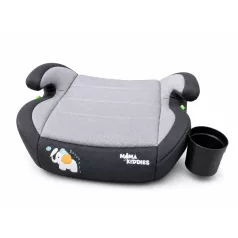   Mama Kiddies® i-Size HappyRide ISOFIX podsedák do auta (125–150 cm) v šedé barvě s motivem mláděte slona – držák na nápoj jako dárek