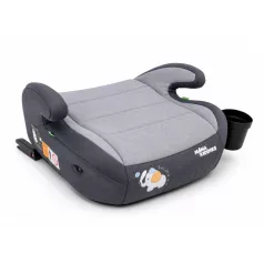   Mama Kiddies® i-Size HappyRide ISOFIX podsedák do auta (125–150 cm) v šedé barvě s motivem mláděte slona – držák na nápoj jako dárek