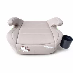   Mama Kiddies® i-Size HappyRide podsedák do auta (125–150 cm) v béžové barvě s motivem poníka – DÁREK držák na nápoj